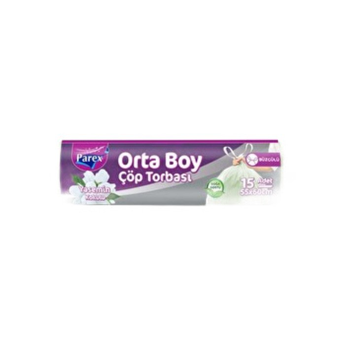 Parex Büzgülü Çöp Torbası  Orta Boy 15 Li Yasemin